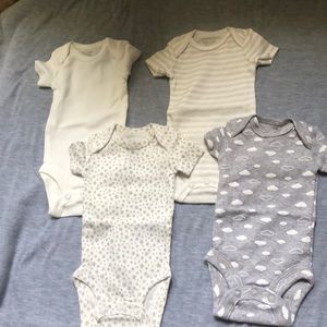 Preemie Baby Bodysuits Bundle of 4